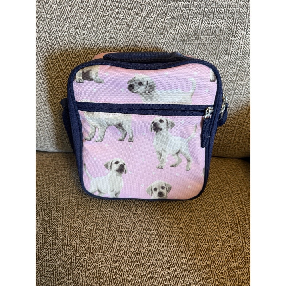 Pottery Barn Kids PBK Pink Navy Puppy‎ Dog Labrador Lunch Box